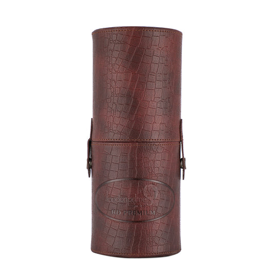 Cosmetics Brush Holder Cylinder Shaped Brown (Big) - London Prime